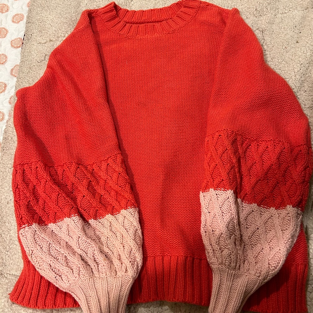 Crown and Ivey Sweater, barely worn, size 0X. Coral & Pink